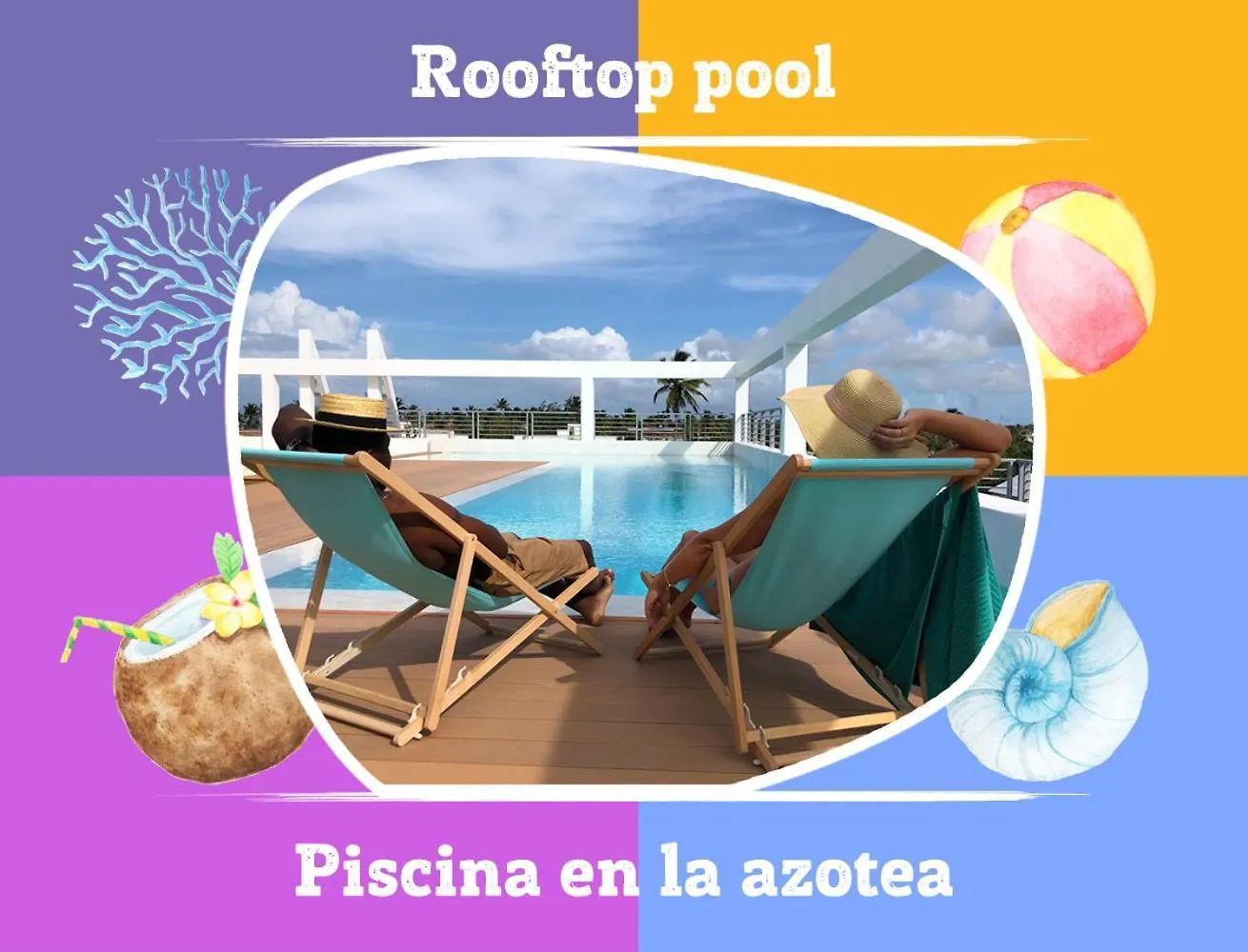*****  Rooftop Pool Ducassi Tropicana Studio Suites Deluxe Hotel Beach Club & Spa Punta Cana Dominican Republic